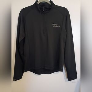 Harley-Davidson Women's Black Quarter-Zip Top Sz L